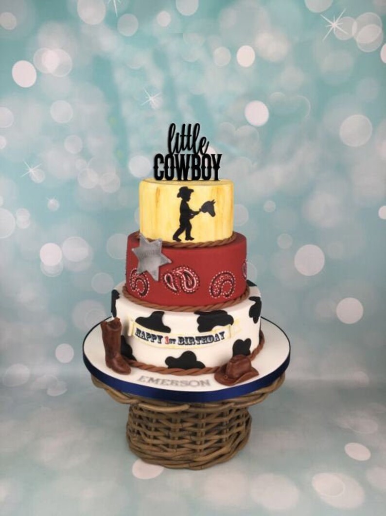 Cowboy Cake Topper Western Cake Topper Boy Birthday Baby Etsy