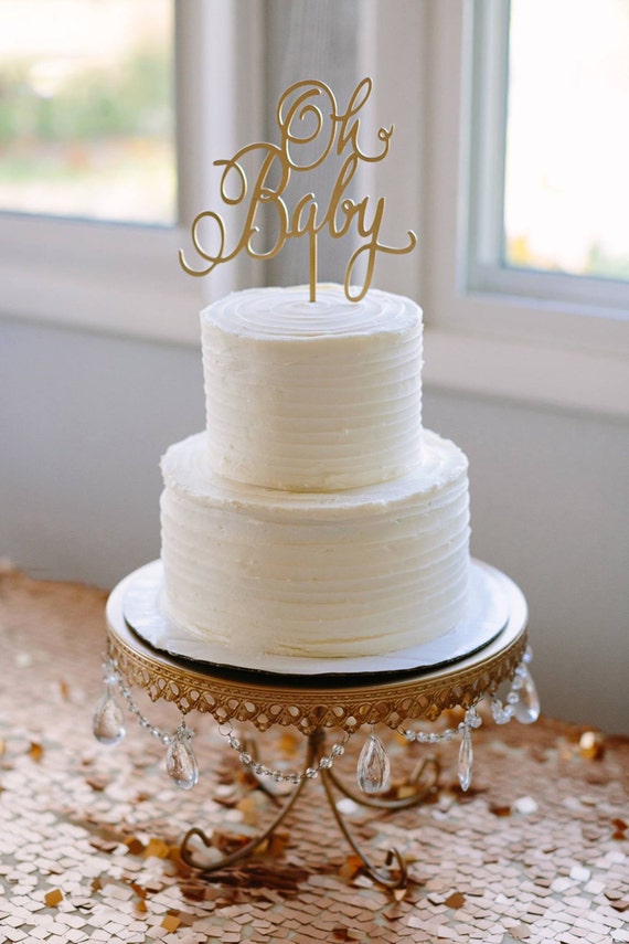 Baby Shower Cake Topper Oh Baby Cake Topper Gender Reveal Etsy