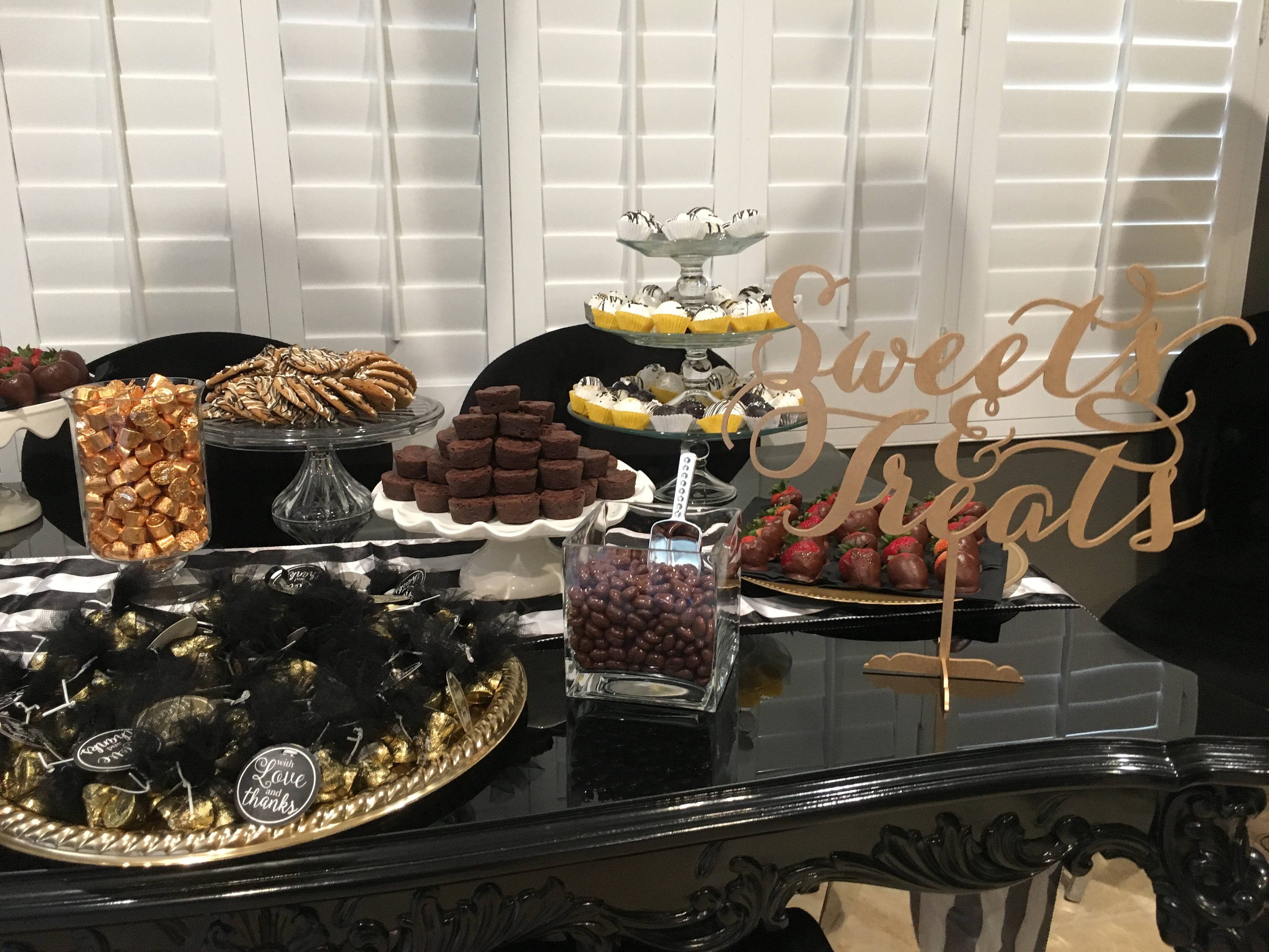 Glitter Table Sign Sweets Sweets and Treats Sign Wood Table Sign Candy Buffet Wedding Sign Rose Gold Table Dessert Table Table Sign