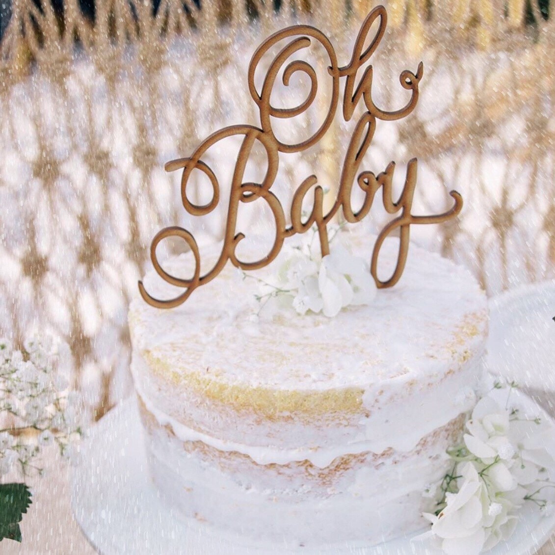 rustic cake topper oh