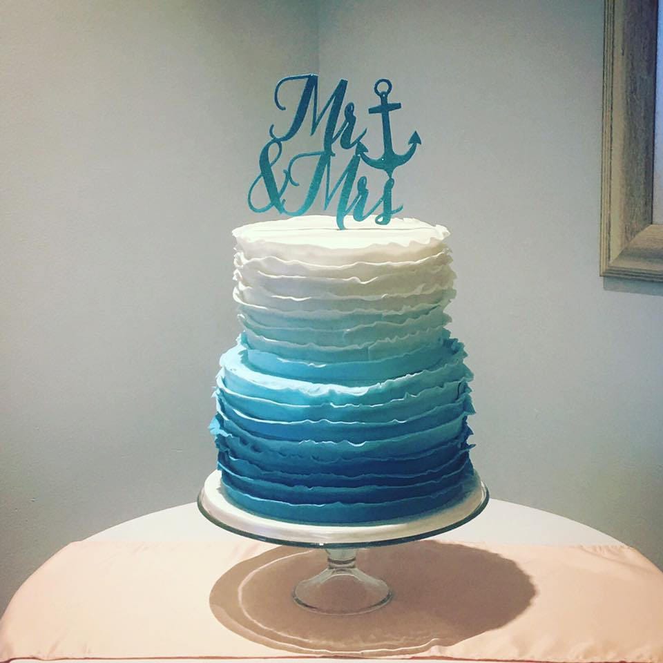 Mr And Mrs Cake Topper Anchor Cake Topper Nautical Cake Etsy