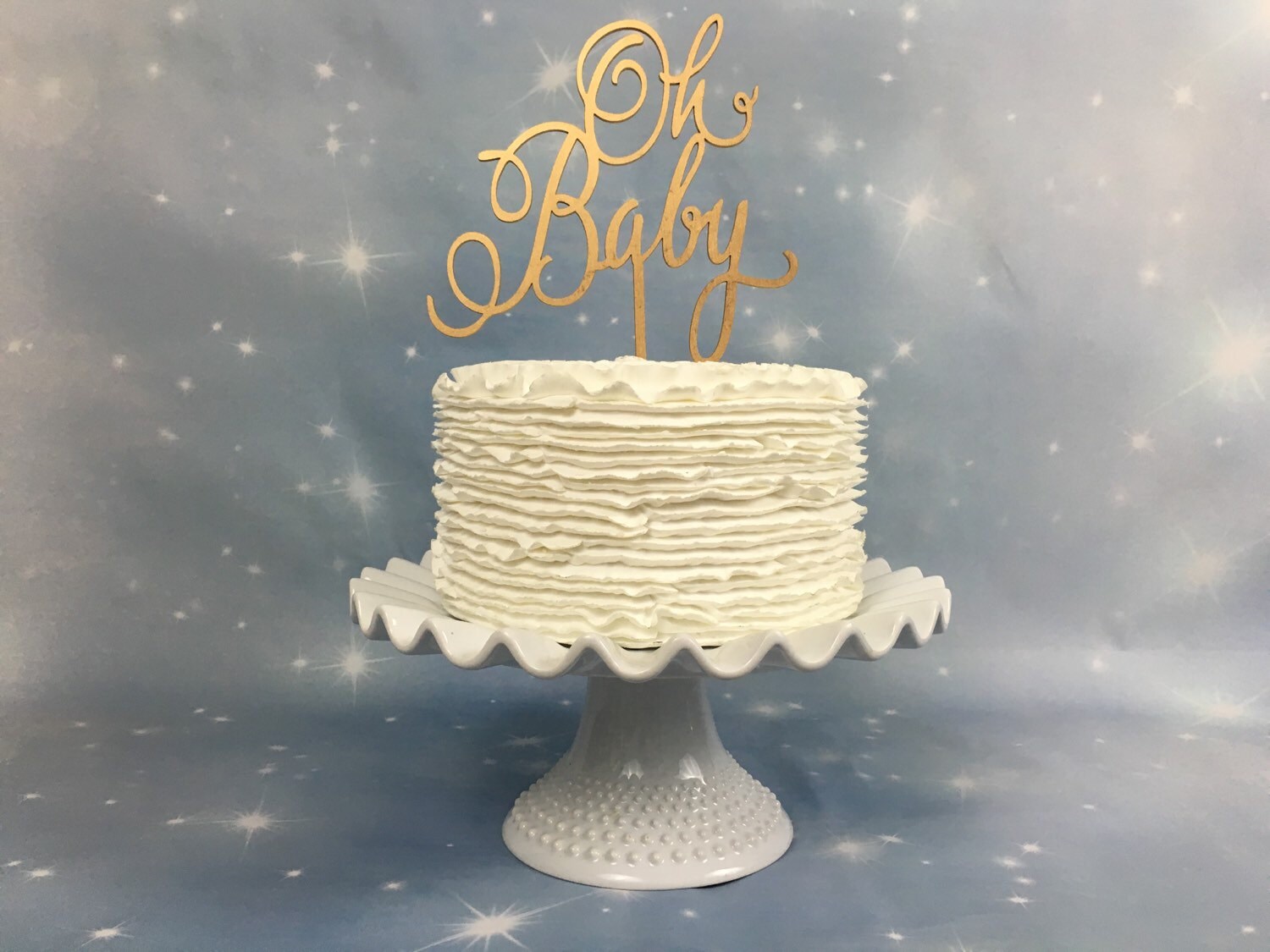 Gold Baby Shower Cake Topper Glitter