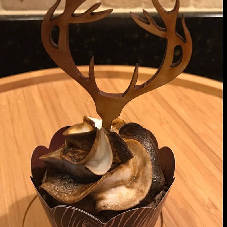 antler-cupcake-topper-deer-cupcake-topper-deer-head-topper-etsy