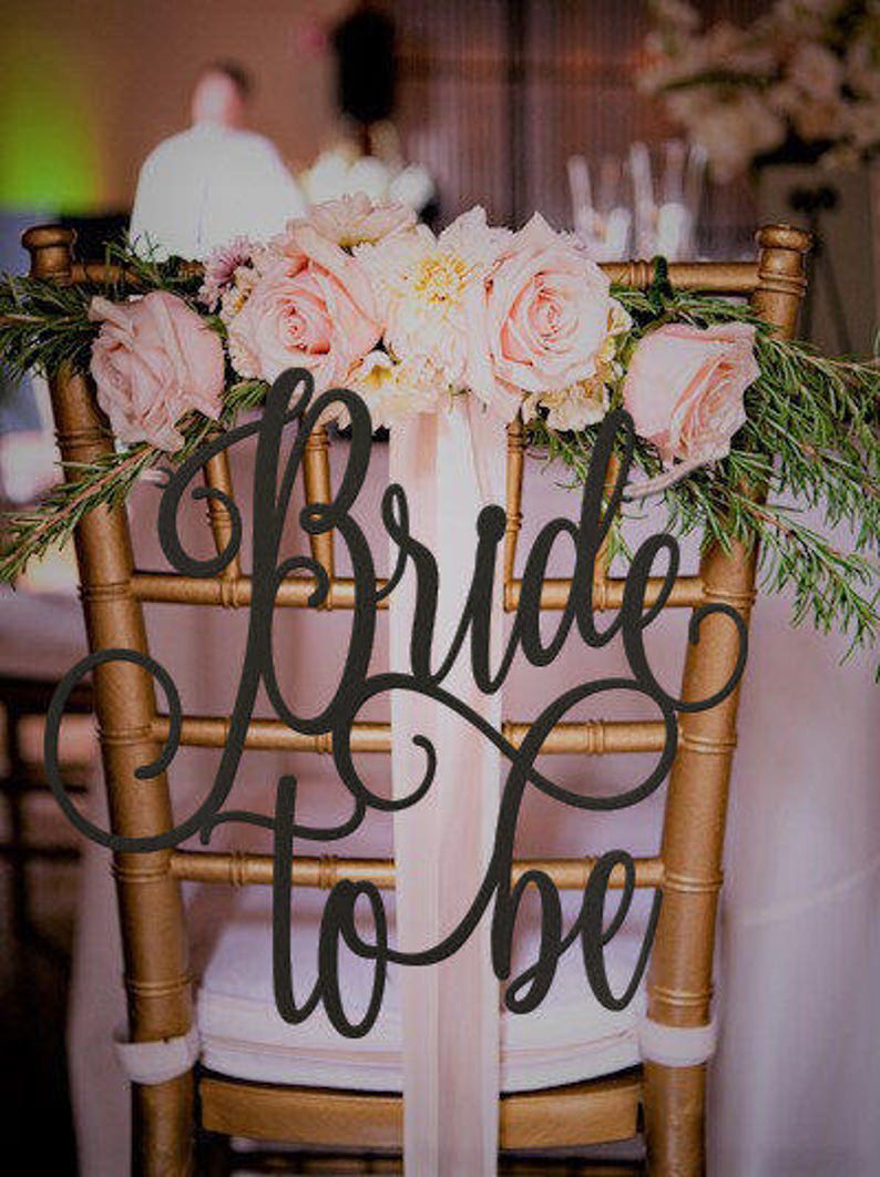 Bride To Be Chair Sign Bridal Shower Gift Gold Wooden Rose