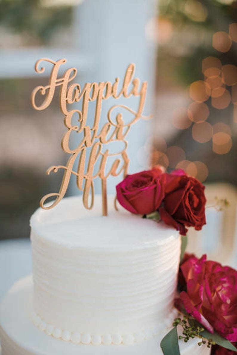 Disney Wedding Happily Ever After Cake Topper Disney Cake Etsy