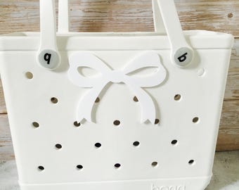 Coquette Jumbo Large Size Bow White Charm for Bogg Bag / Accessory / Decoration