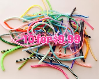 Solid / Multi / Triple Color / Cochlear Hearing Aid Twist Tube  Spiral Wrap Accessory Holiday Stocking Filler