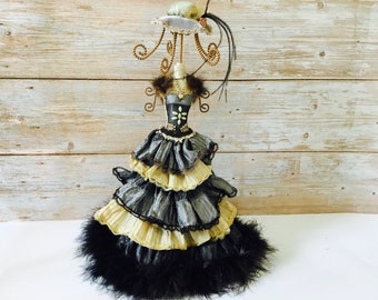 Coquette  Vintage Victorian Mannequin Jewelry Display Stand Dress Holder Gift Tabletop Vanity Home Decor Gorgeous