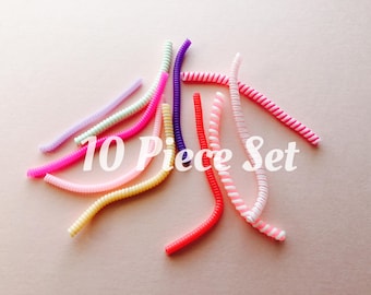 10 Piece Set w/ Bonus Surprise Random Color Extras / Cochlear / Hearing Aid Cable Twist Tube / Spiral Wrap / Accessory