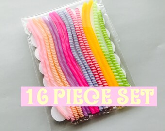 16 Piece Set / Cochlear Hearing Aid  / Spiral Wrap / Twist Tube / Multi Color Mix / Pink