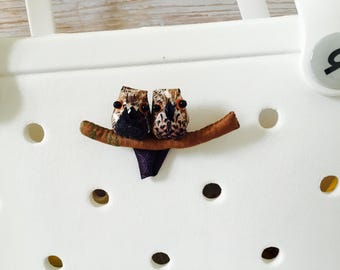Handmade Owl Couple Charm for Bogg Bag / Accessory / Decoration