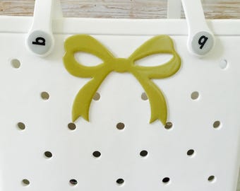 Coquette Bow Large Jumbo Size  Shimmery Glitter Charm for Bogg Bag / Accessory / Decoration One of a Kind
