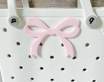 Coquette breloque scintillante rose pastel grand format grand noeud papillon scintillant pour sac bogg/accessoire/décoration unique en son genre
