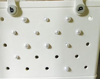 Faux Pearl Charm Hole Filer Aacesdory  Attachment for Bogg Bag Beach Bag Accessory