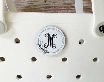 Coquette Jumbo Large Size Bow White Black / Initial Monogram Personalized Custom Charm for Bogg Bag / Accessory / Decoration