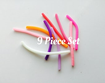 9 Piece Set / Cochlear / Hearing Aid Cable Twist Tube / Spiral Wrap / Accessory