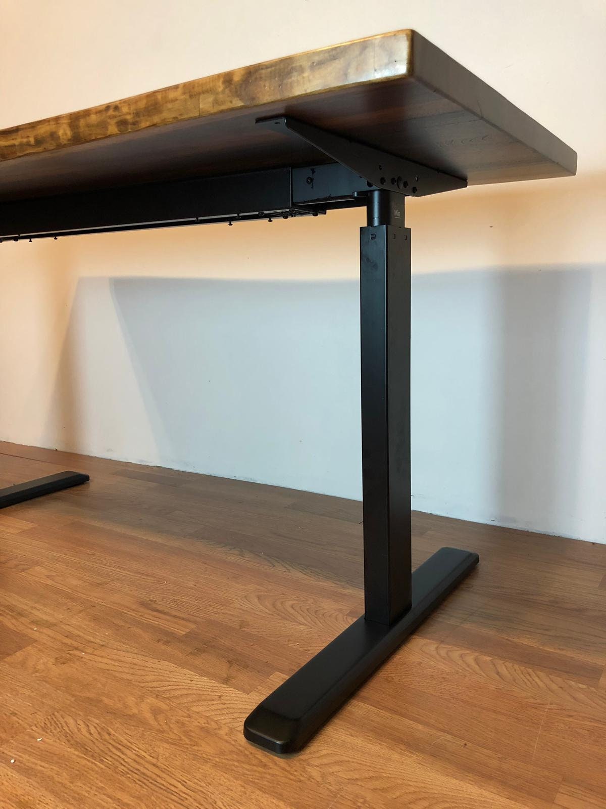 Murello Adjustable Amish Walnut Live Edge Wood Standing Desk - Quick