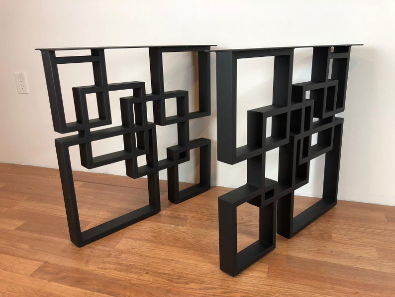 Mesh Metal Table Base Legs Matte Black . Contemporary Table Etsy