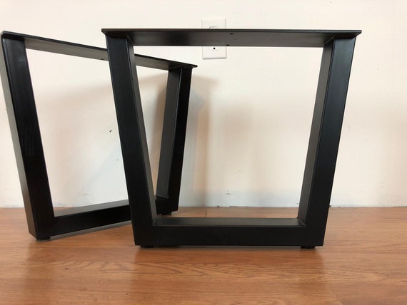 Trapezoid Coffee Table Metal Base Legs Black for Wood Table