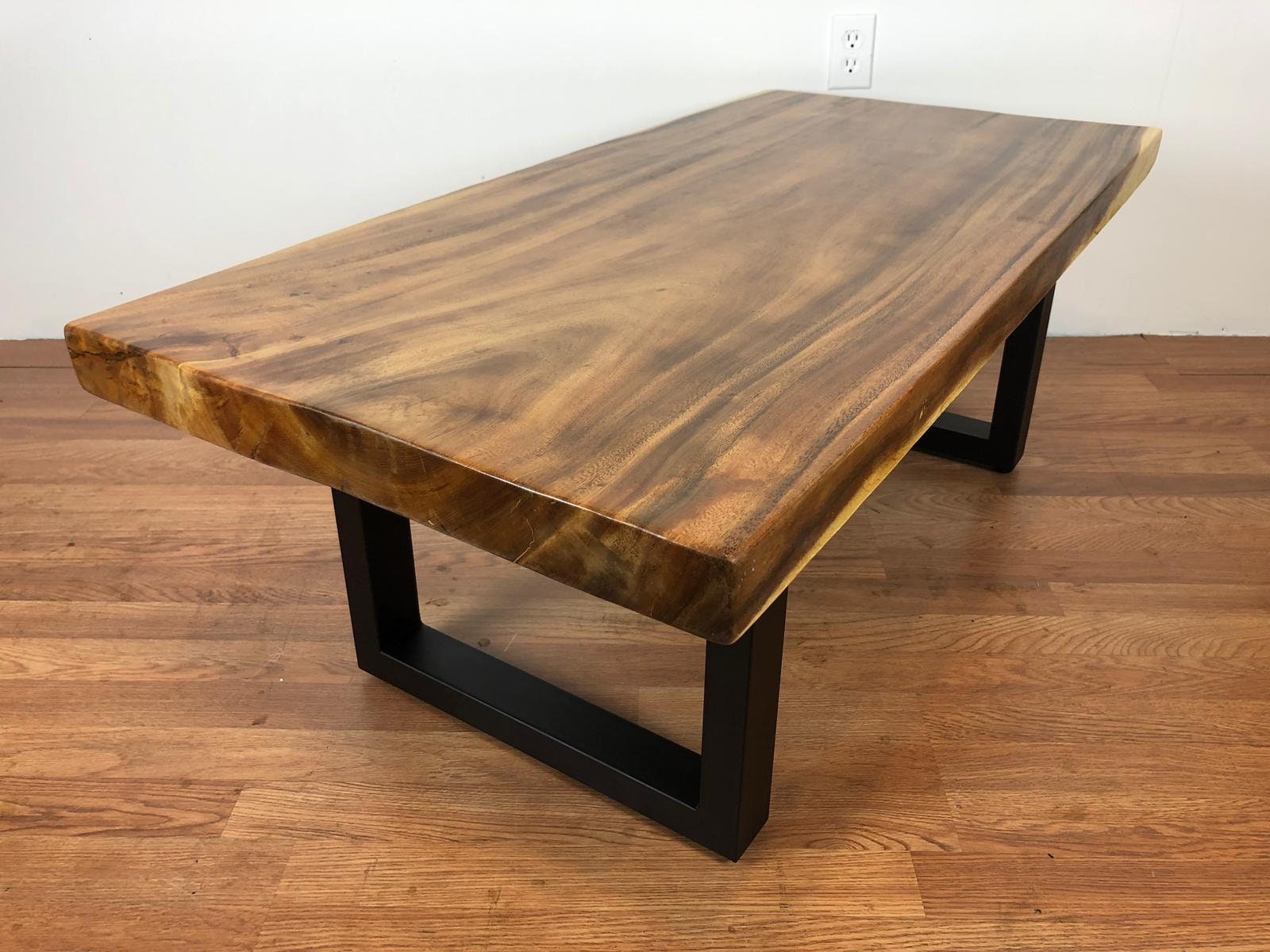 Acacia Wood Slab Coffee Table 48 With Metal Legs . Made to Order