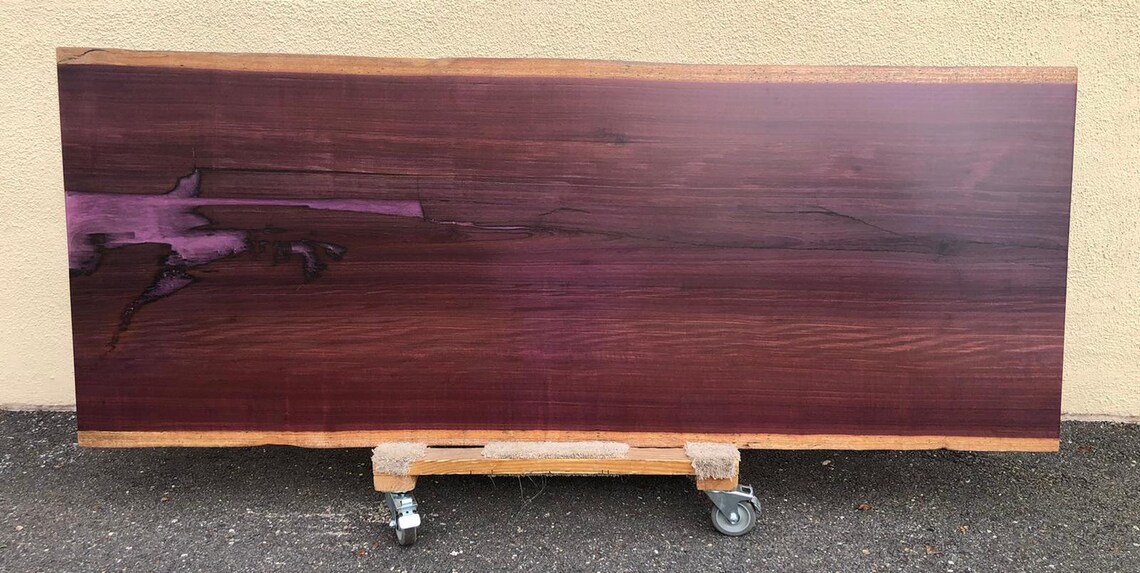 Live Edge One Solid Purple Heart Wood Slab 90 With Epoxy for Dining