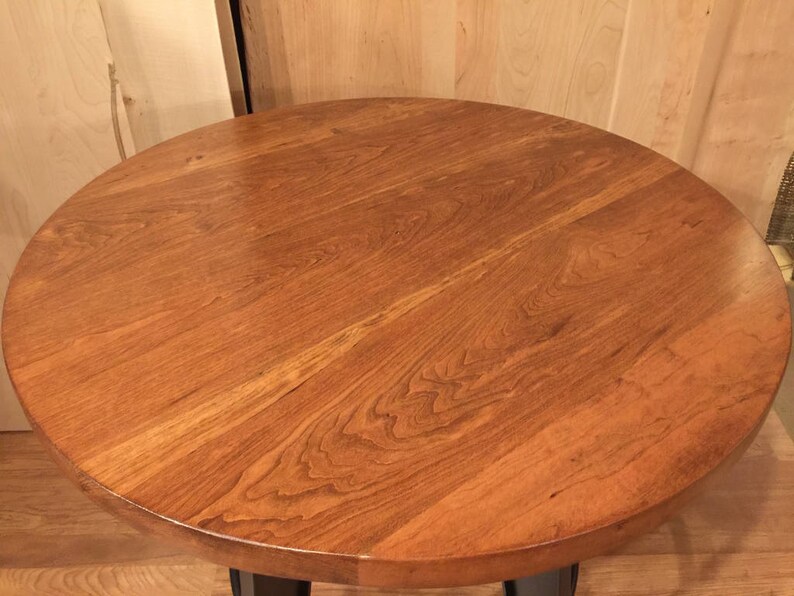 Custom Size Solid Cherry Wood Round Table Top For Dining End Side Made To Order Other And Finish Available