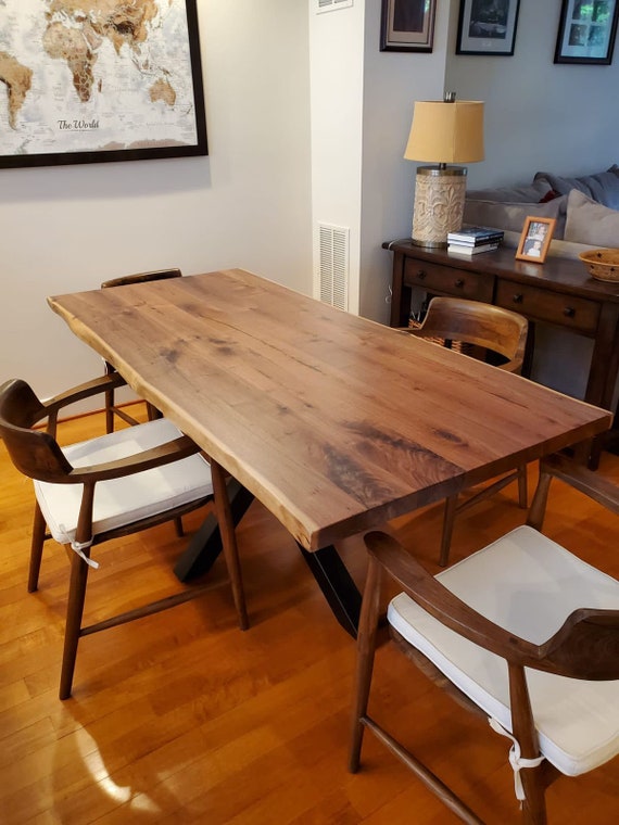 Live edge walnut wood dining kitchen table top 72