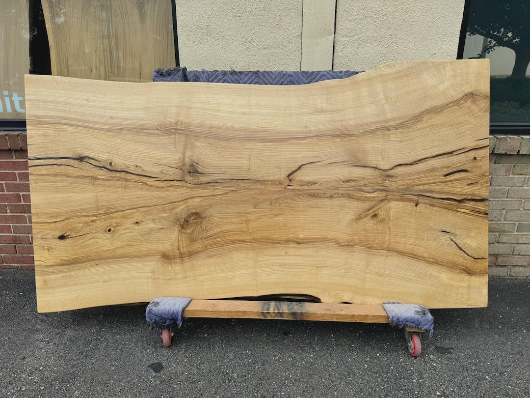 Monophonic　TH ASH TABLE Live Edge Ash Wood Table Top – Handcrafted Natural Elegance for