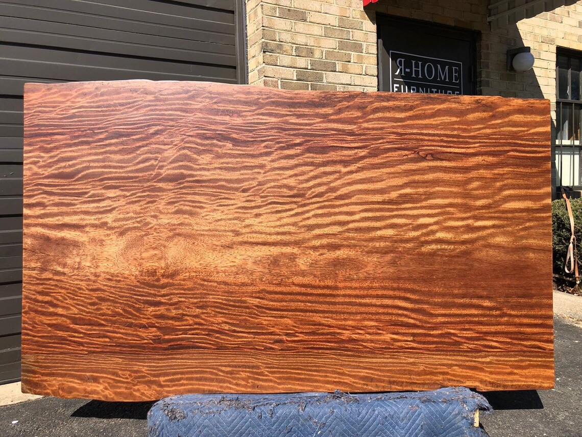 Losa de madera sapele de borde vivo de 81 para comedor o | Etsy