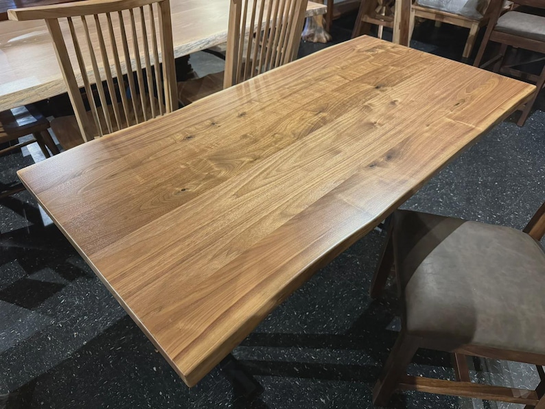 Live Edge Walnut Wood Table Top – Premium Solid Slab for Interior Design & Custom Home Projects W254-6030 image 1