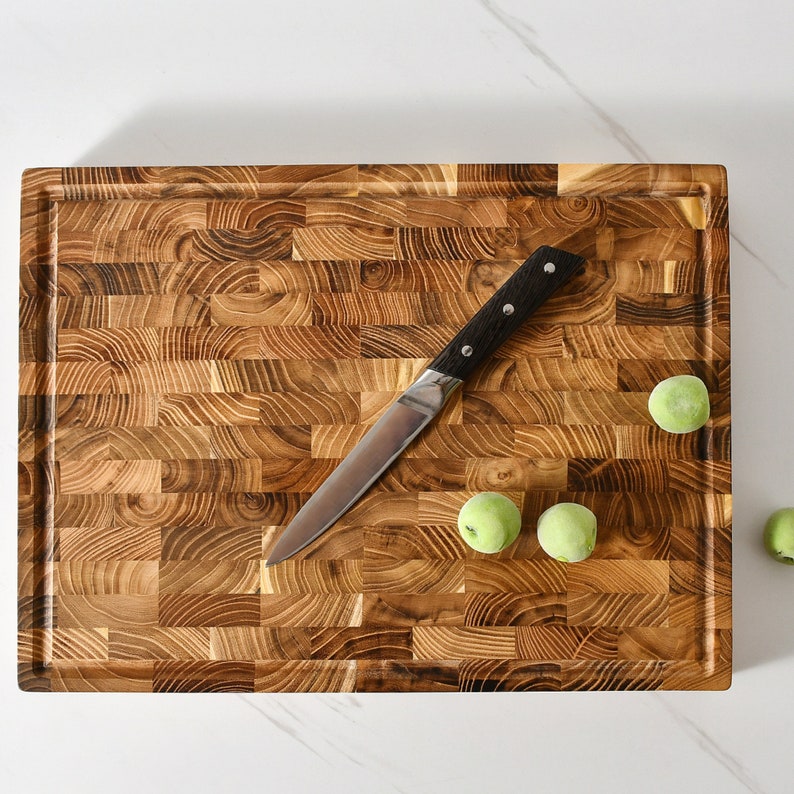 Large Teak End Grain Cutting Board - Thumbnail 5