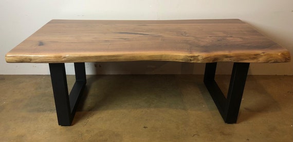48 X 25 Natural Live Edge Black Solid Walnut Wood Slab Coffee