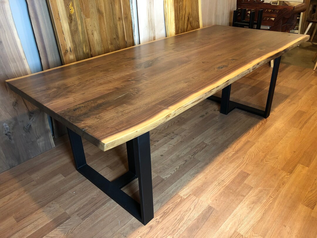 72 Live Edge Dining Table From Solid American Black Walnut Wood Slab