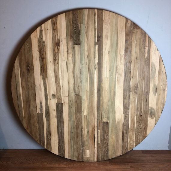 59 Round Wood Table Top From Reclaimed, 36 Round Teak Table Top