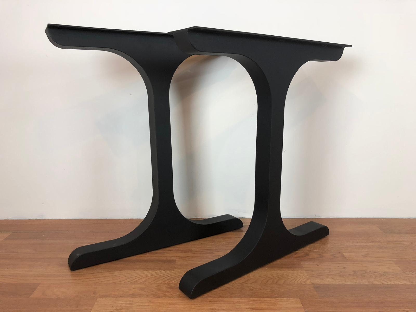 Metal Table Desk Base Legs in Black Matte Finish . Contemporary Table
