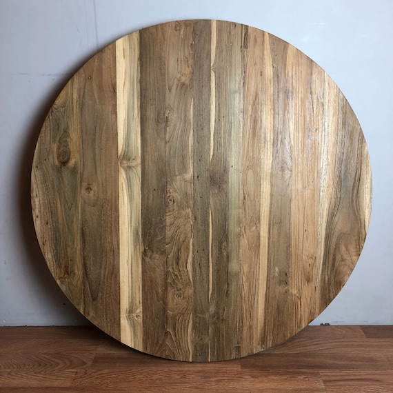 36 Round Wood Top Planks From Reclaimed Solid Teak For Planks From Reclaimed Solid Teak, 36 Round Table Top