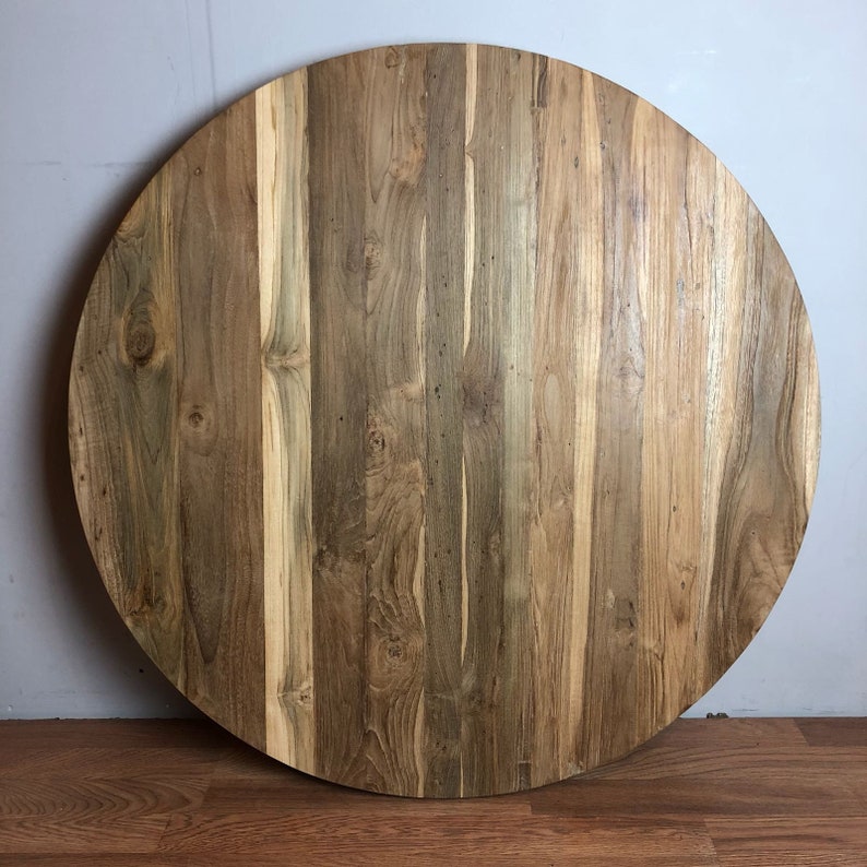 36 Diameter Round Wood Top Planks from Reclaimed Solid Etsy