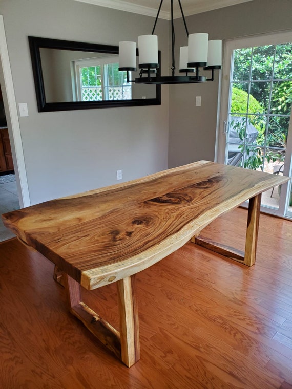 Live Edge Wood Slab Dining Table in Fairfax Virginia Va for Solid Wood  Dining Room and Living Room Furniture 