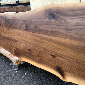 Live Edge Walnut Wood Bar Table Top – Natural Lounge Tabletop Slab 97" F7-9726