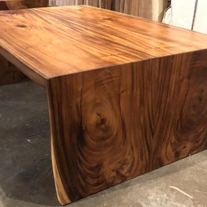 Waterfall coffee table acacia wood slab