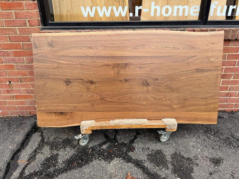 Live Edge Walnut Wood Table Top – Premium Solid Slab for Interior Design & Custom Home Projects W252-6030 image 1