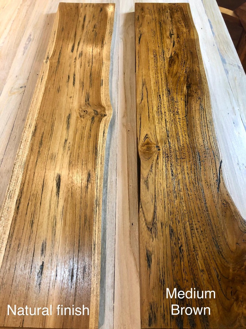 Rustic Live Edge Solid Teak Wood Floating Shelf With Hardware Etsy