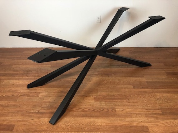 Metal table base legs black spider for wood table top modern contemporary unique Etsy