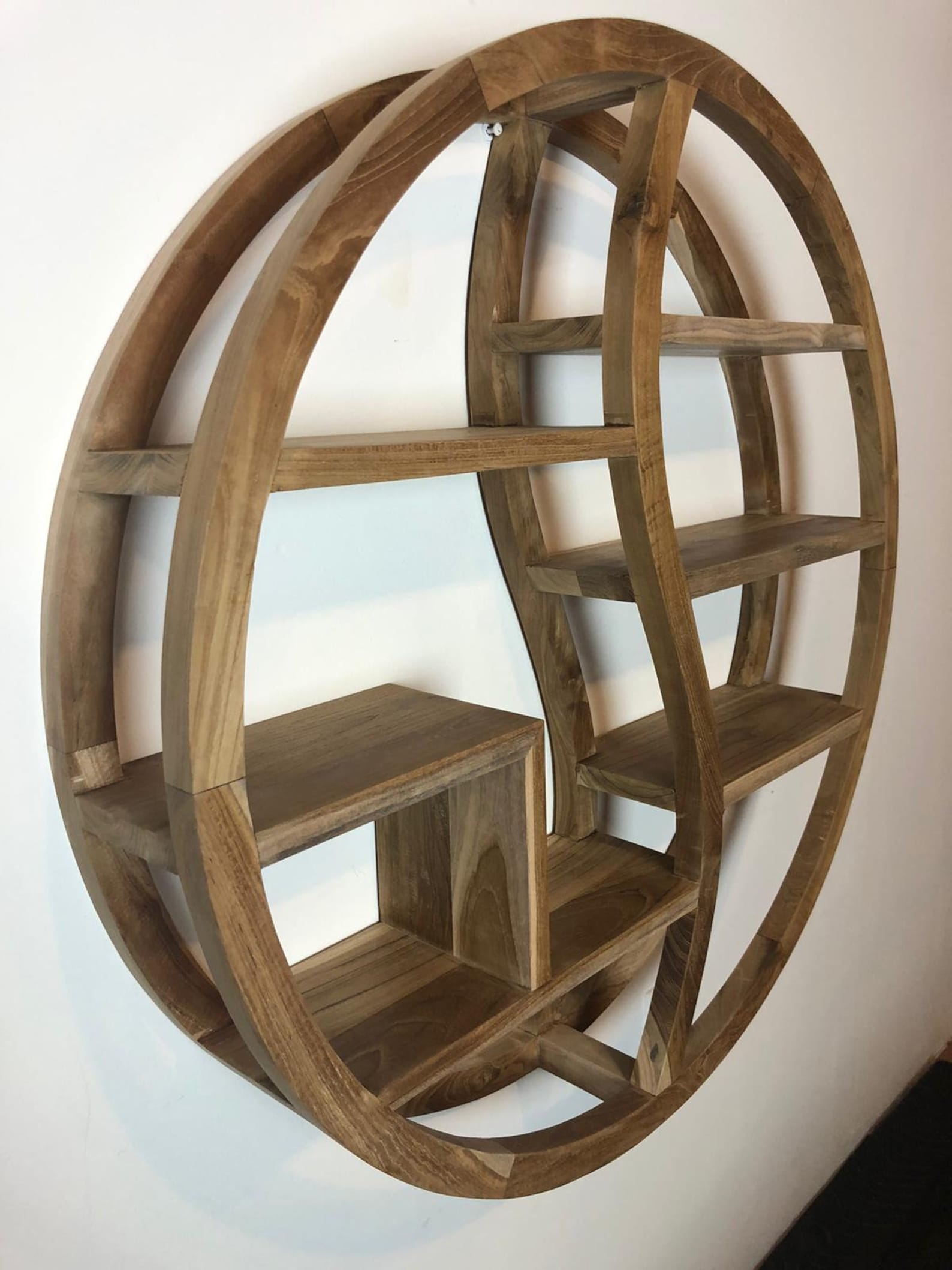 Yin Yang Wall Mounted Book Shelf Modern Storage Display Etsy