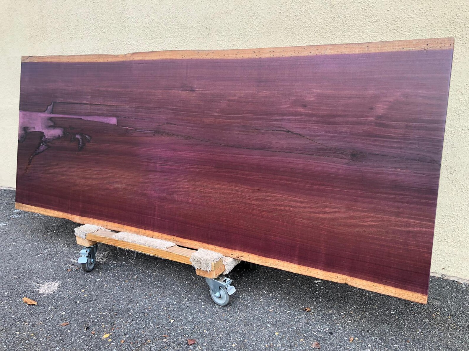 Live Edge One Solid Purple Heart Wood Slab 90 With Epoxy for Dining