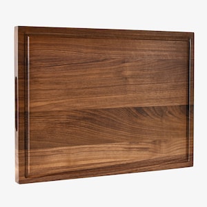 Reversible Walnut Cutting Board with Juice Groove | Solid Wood Charcuterie Cheese Board | Wooden Chopping Board for Meal Prep & Serving 12x8