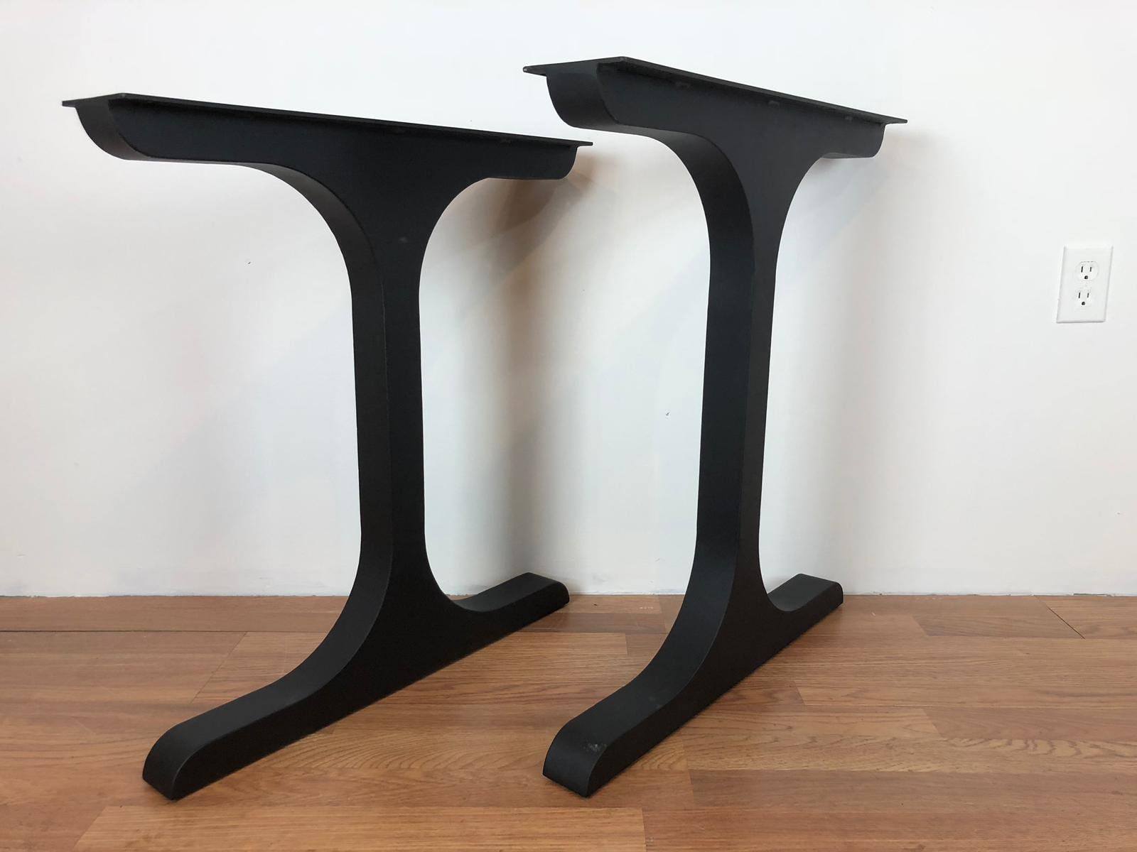 Metal Table Desk Base Legs in Black Matte Finish . Contemporary Table