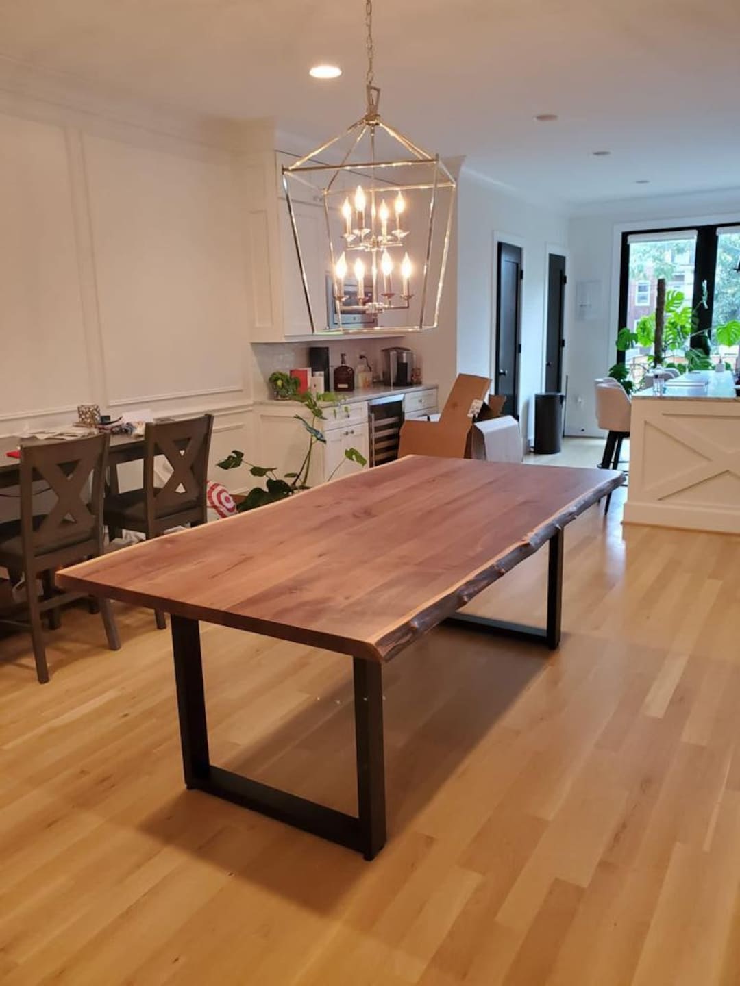 White Oak Wood With Live Edge Dining or Kitchen Table 84" . Simple Modern and Contemporary - Etsy