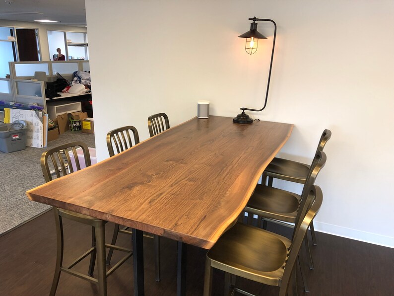 84 Live Edge Solid Walnut Wood Slab Bar Height Table . Live Edge Pub