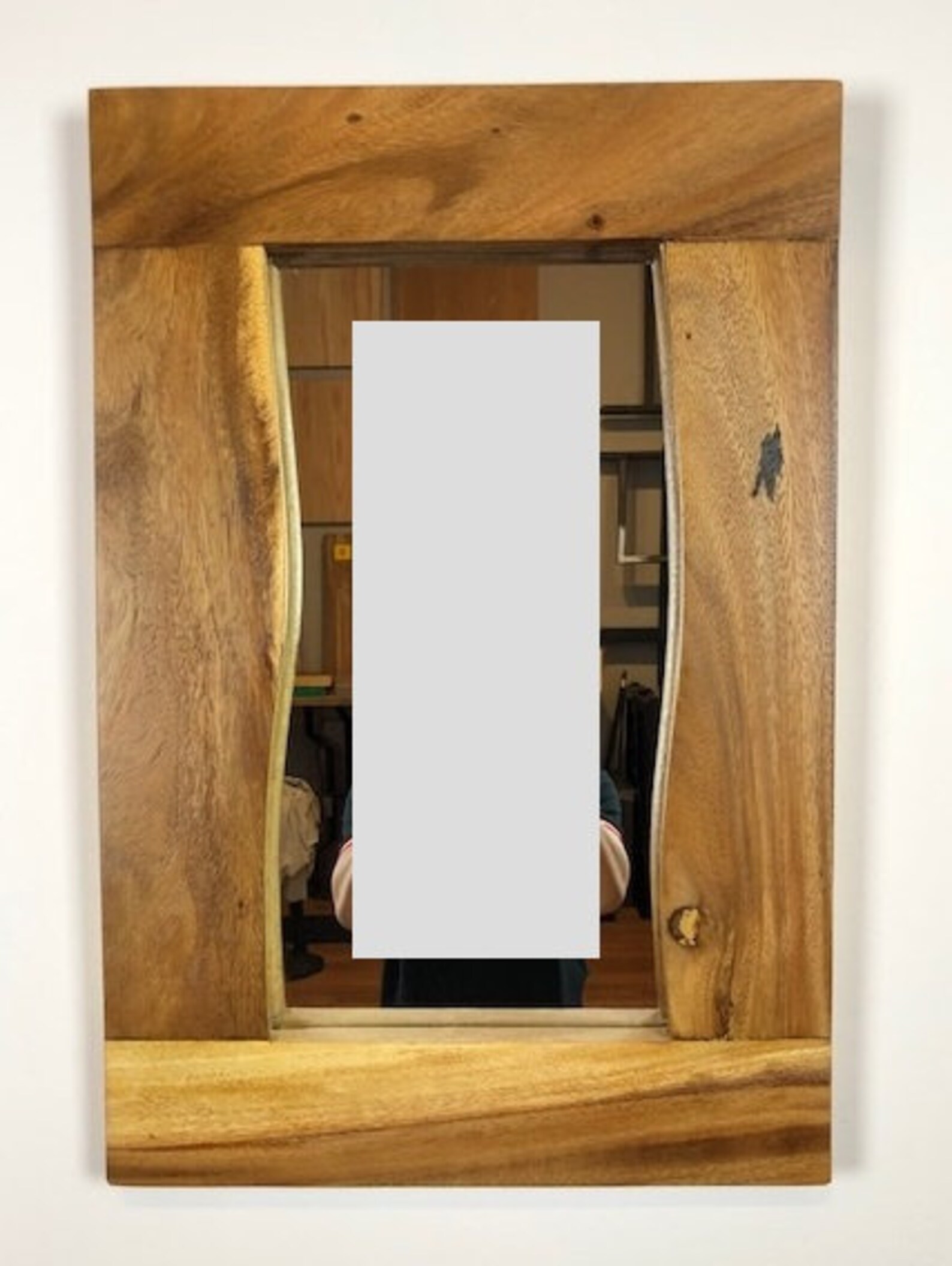 Acacia Wood Wall Mirror With Live Edge for Hallway Bathroom Etsy